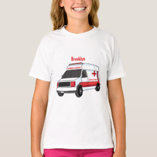 Camiseta Cartoon de ambulância vermelha