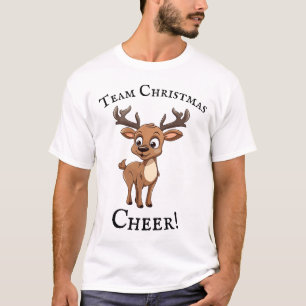 Camiseta Cartoon de animação de Natal da Equipe Reindeer