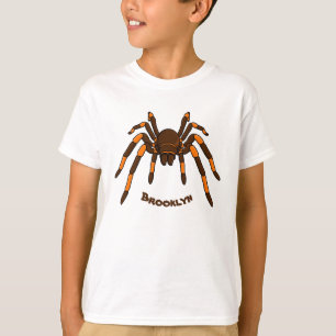 Camiseta Cartoon de aranha-do-marrom e-laranja-acastanhado