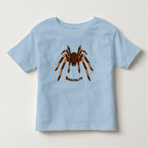 Camiseta Cartoon de aranha-do-marrom e-laranja-acastanhado