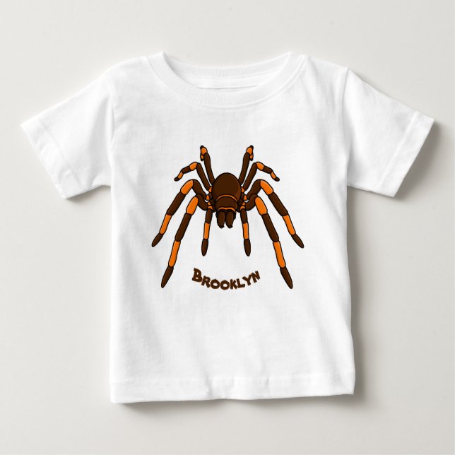 Camiseta Cartoon de aranha-do-marrom e-laranja-acastanhado (Frente)