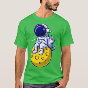 Camiseta Cartoon De Astronautas E Gatos