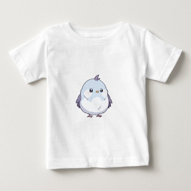 Camiseta Cartoon de Aves Cute Kawaii Chubby - Pastel Adoráv (Frente)