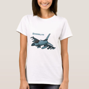 Camiseta Cartoon de avião de combate militar