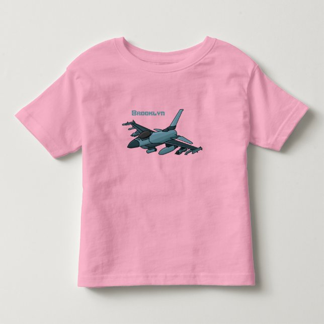Camiseta Cartoon de avião de combate militar (Frente)
