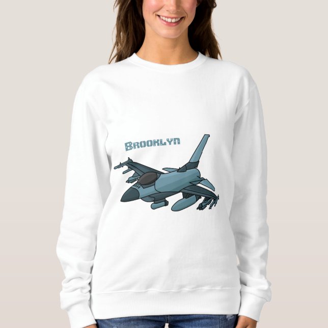 Camiseta Cartoon de avião de combate militar (Frente)