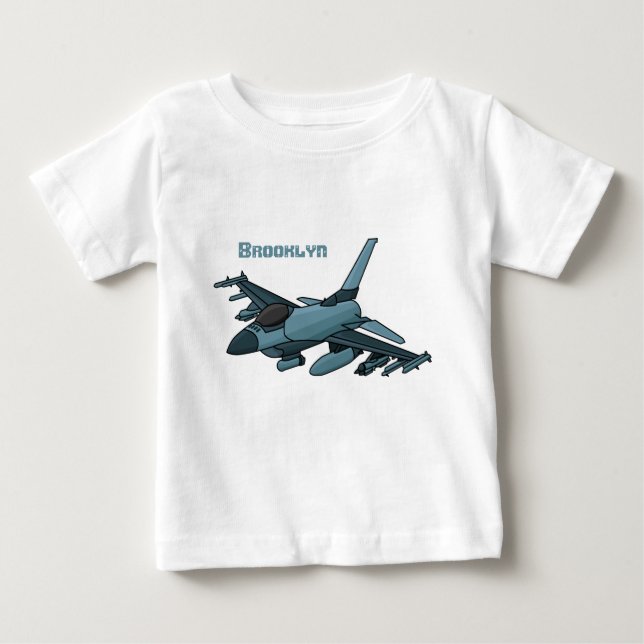 Camiseta Cartoon de avião de combate militar (Frente)