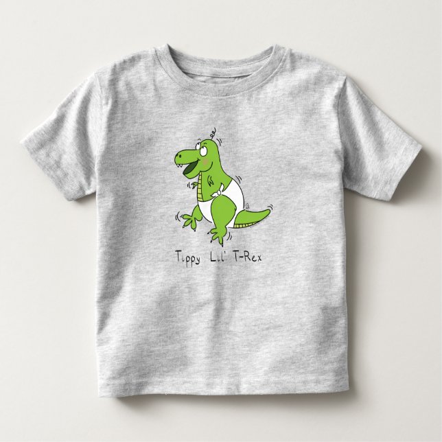 Camiseta Cartoon de Bebê Bonito Dinossauro T-Rex (Frente)