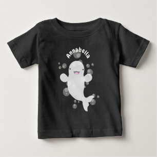 Camiseta Cartoon de bolhas de baleia beluga-branca personal