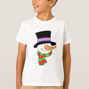 Camiseta Cartoon de Boneco de Neve