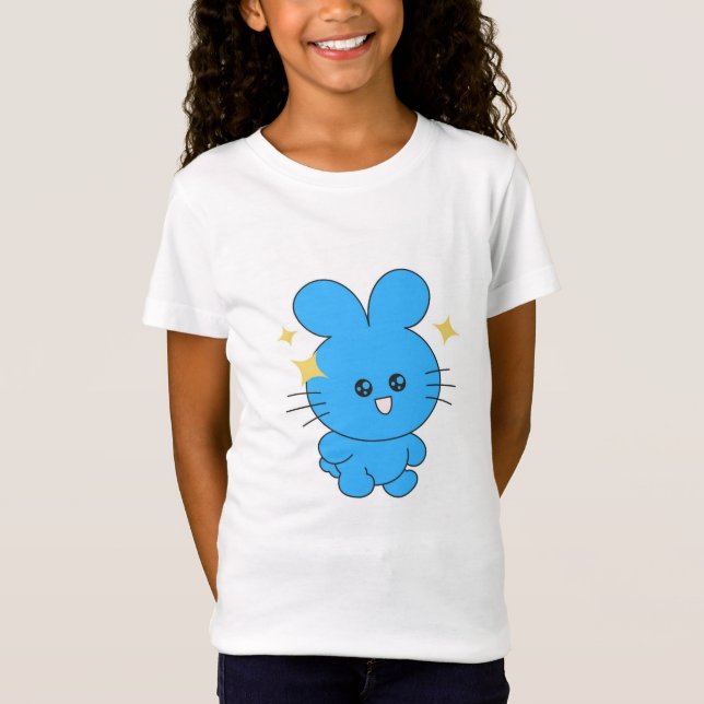 Camiseta Cartoon de Bunny Azul (Frente)