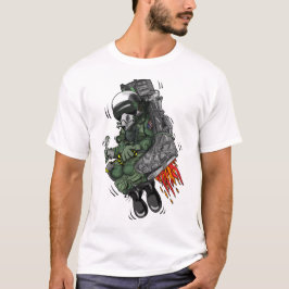 Camiseta Cartoon de caça militar piloto de jato ejetado