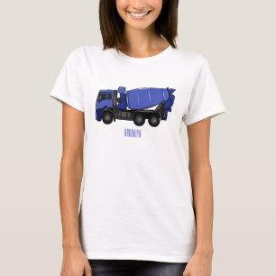Camiseta Cartoon de caminhão de transporte misto em betão