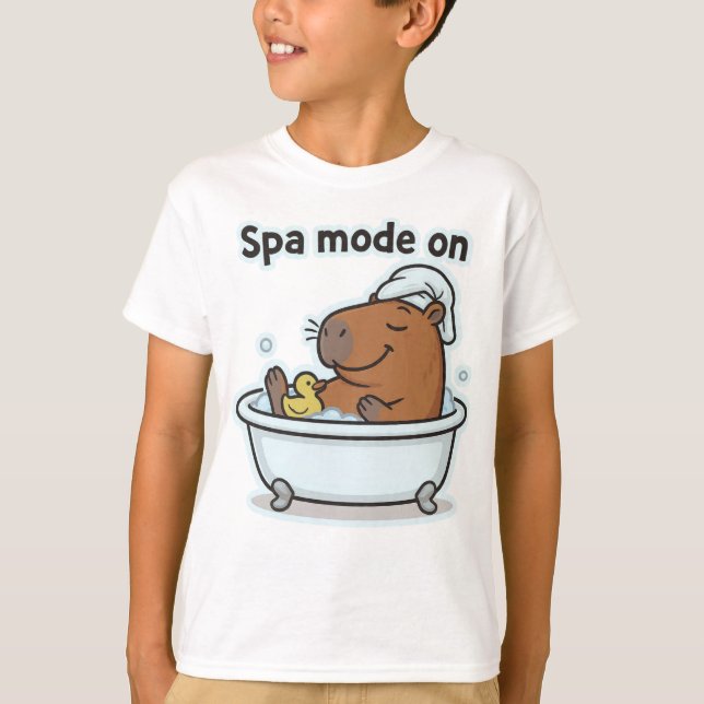 Camiseta Cartoon de Capivara Relaxante Meme  (Frente)