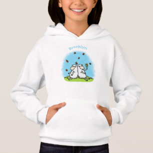 Camiseta Cartoon de carneiros e borboletas bonitos