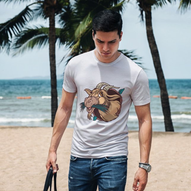Camiseta Cartoon de Comida de Cabra (Criador carregado)