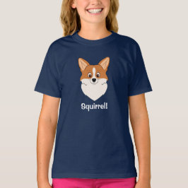 Camiseta Cartoon de Corgi ativado "Esquilo"