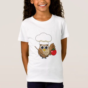 Camiseta Cartoon de Coruja Cozinhar