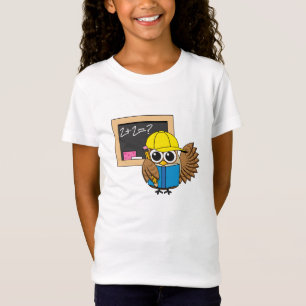 Camiseta Cartoon de Coruja de Estudantes da Escola Bela