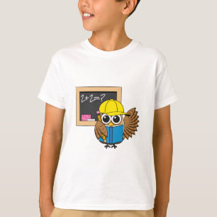 Camiseta Cartoon de Coruja de Estudantes da Escola Bela