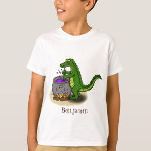 Camiseta Cartoon de cozinhar de cromo verde