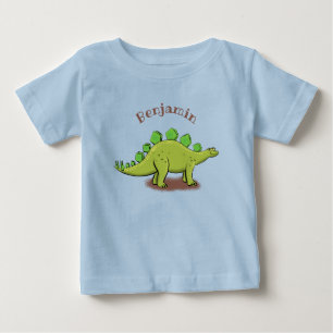 Camiseta Cartoon de dinossauro de stegossauro engraçado