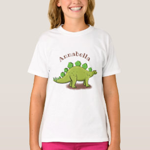 Camiseta Cartoon de dinossauros de stegossauro engraçado