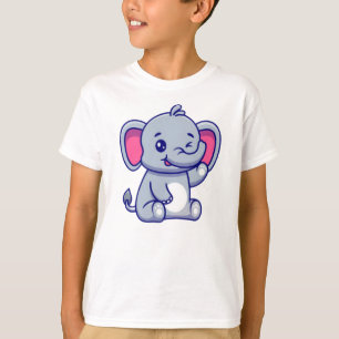 Camiseta Cartoon de Elefante para Bebê