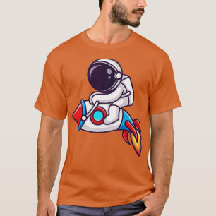 Camiseta Cartoon de foguete do Astronauta