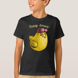 Camiseta Cartoon de frango Páscoa engraçado