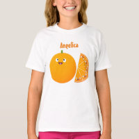 Cartoon de fruta de citros de laranja feliz