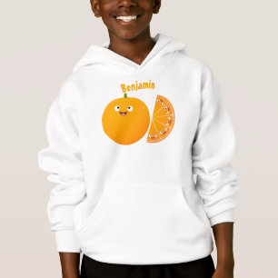Camiseta Cartoon de fruta de citros de laranja feliz