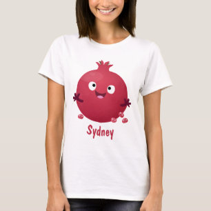 Camiseta Cartoon de fruta de romã giro