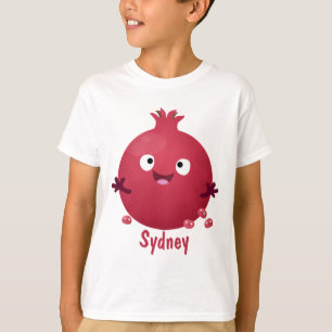 Camiseta Cartoon de fruta de romã giro