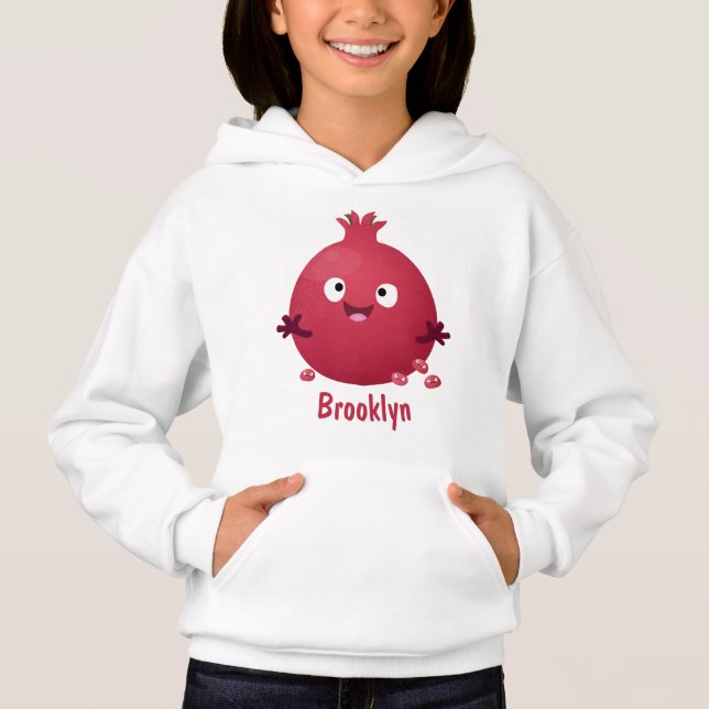 Camiseta Cartoon de fruta de romã giro (Frente)