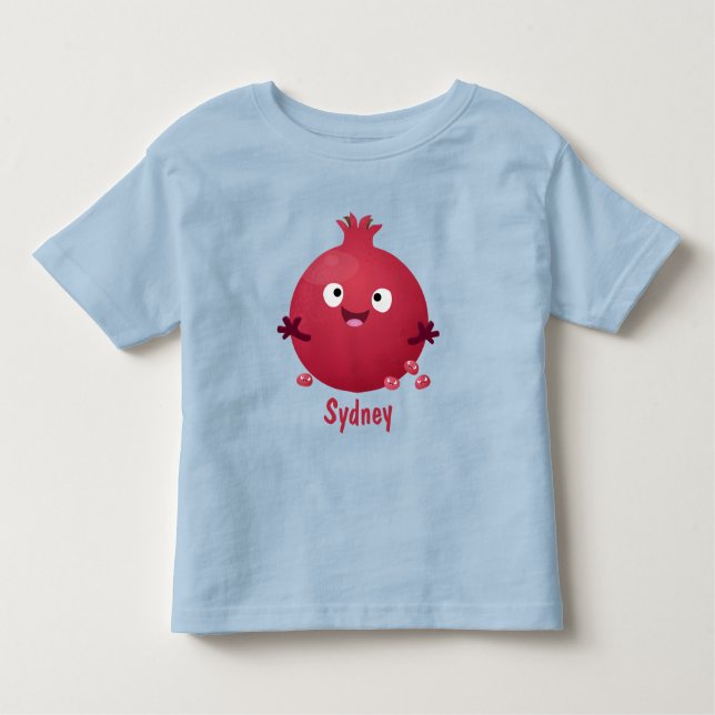 Camiseta Cartoon de fruta de romã giro (Frente)