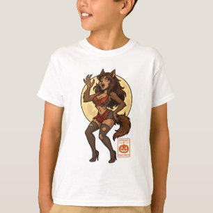 Camiseta Cartoon de Garota do Lobisomem