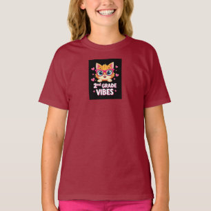 Camiseta Cartoon de Gato Bonito com Óculos - Víblias segund