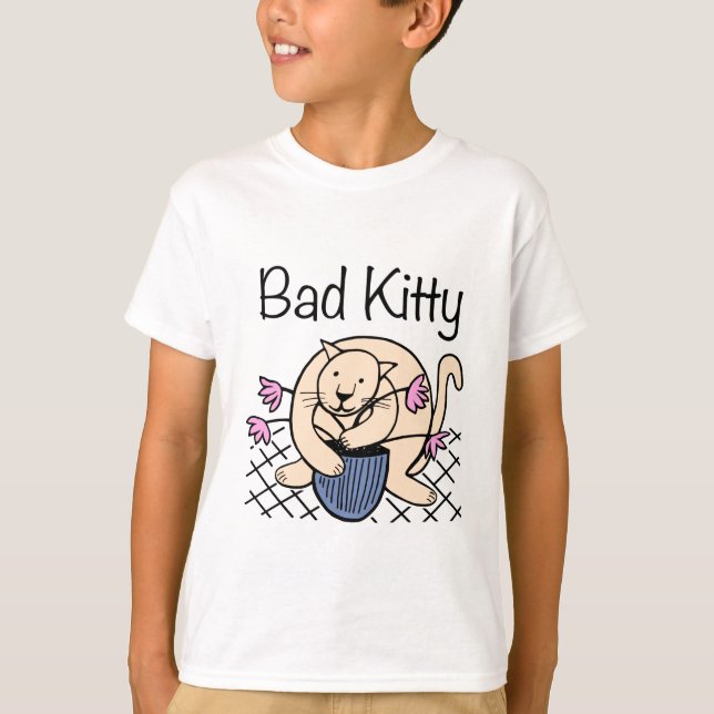 Camiseta Cartoon de gato malvado (Frente)