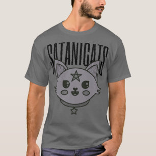 Camiseta Cartoon de gato satânico Mystical Magic Night Hall