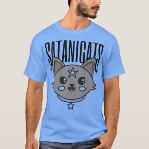Camiseta Cartoon de gato satânico Mystical Magic Night Hall