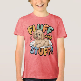 Camiseta Cartoon de Goldendoodle e Coisas