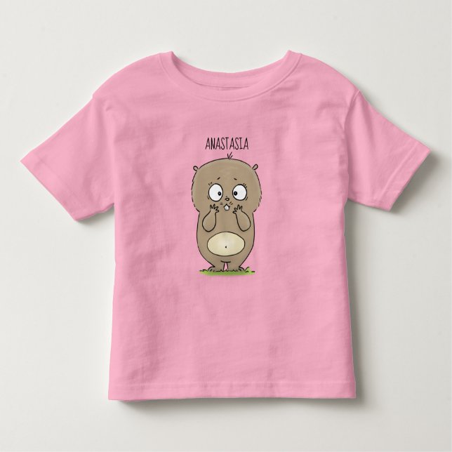 Camiseta Cartoon de hamster adorável (Frente)
