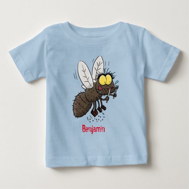 Camiseta Cartoon de insetos com mosca espinhenta (Frente)