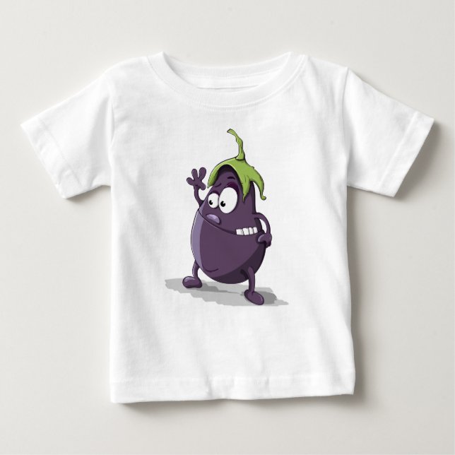 Camiseta Cartoon de legumes de beringela (Frente)