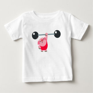 Camiseta Cartoon de levantamento de peso bonito Porco Camis