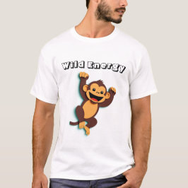 Camiseta Cartoon de Macaco Repleto com Sorriso Cheeky