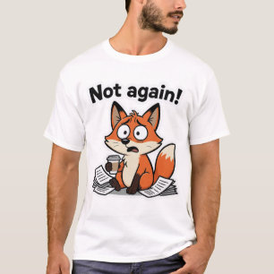 Camiseta Cartoon de Meme de Raposa Engraçado