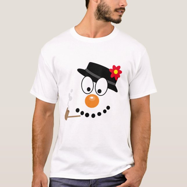 Camiseta Cartoon de Natal Snowman (Frente)