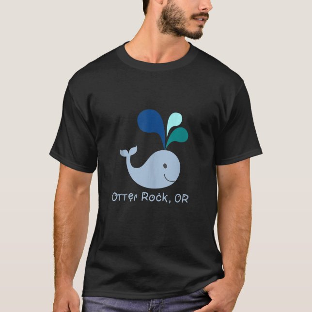 Camiseta Cartoon de Otter Rock Oregon Cute Whale - Tanque p (Frente)